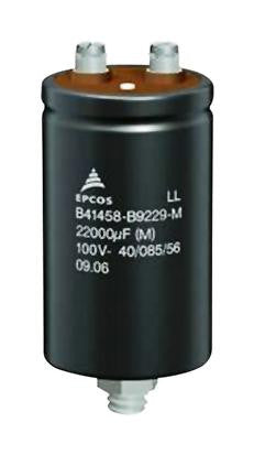 EPCOS B41458B9109M000 Electrolytic Capacitor, 10000 &micro;F, 100 V, B41458 Series, &plusmn; 20%, Screw, 51.6 mm