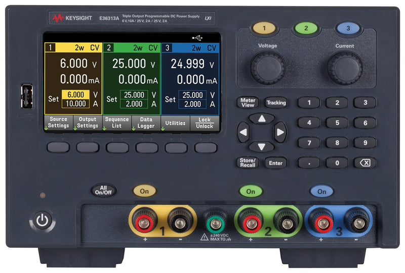 KEYSIGHT TECHNOLOGIES E36313A Bench Power Supply, Programmable, 3 Output, 0 V, 6 V, 0 A, 10 A