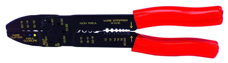 DURATOOL SPC11307 Crimp Tool, Hand, 10-22AWG Insulated & Non-insulated Closed Barrel Terminals