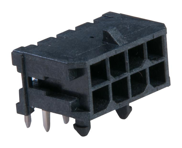 MOLEX 43045-0802 Wire-To-Board Connector, 3 mm, 8 Contacts, Header, Micro-Fit 3.0 43045 Series, Through Hole, 2 Rows