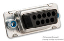 AMP - TE CONNECTIVITY 1658643-1 D Sub Connector Housing, 9 Ways, D Sub, DE, AMPLIMITE HDP-20 Series, Receptacle, Steel Body