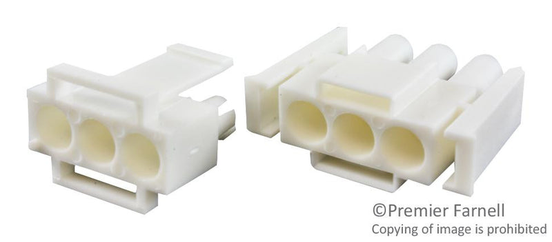 TE CONNECTIVITY 770018-1 Connector Housing, Universal MATE-N-LOK II Series, Plug, 3 Ways, 6.35 mm