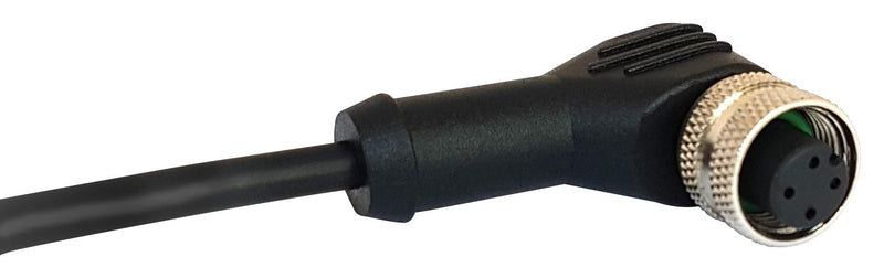 BULGIN PXPPVC12RAF05ACL010PVC Sensor Cable, M12 Sensor Right Angle 5 Position Receptacle, Free Ends, 1 m, 3.3 ft