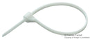 THOMAS & BETTS TY23MFR Cable Tie, Nylon 6.6 (Polyamide 6.6), White, 92 mm, 2.4 mm, 16 mm, 18 lb