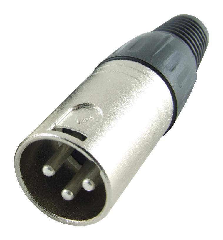 PRO SIGNAL PS000011 XLR Audio Connector, 3 Contacts, Plug, Cable Mount, Gold Plated Contacts, Metallised Plastic Body