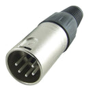 PRO SIGNAL PS000015 XLR Audio Connector, 5 Contacts, Plug, Cable Mount, Silver Plated Contacts, Metallised Plastic Body