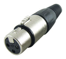 PRO SIGNAL PS000016 XLR Audio Connector, 3 Contacts, Receptacle, Cable Mount, Gold Plated Contacts