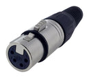 PRO SIGNAL PS000019 XLR Audio Connector, 4 Contacts, Receptacle, Cable Mount, Silver Plated Contacts