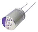 PANASONIC ELECTRONIC COMPONENTS 16SEPG270M Capacitor, 270 &micro;F, 16 V, OS-CON SEPG Series, Radial Leaded, 0.008 ohm, 5000 hours @ 105&deg;C