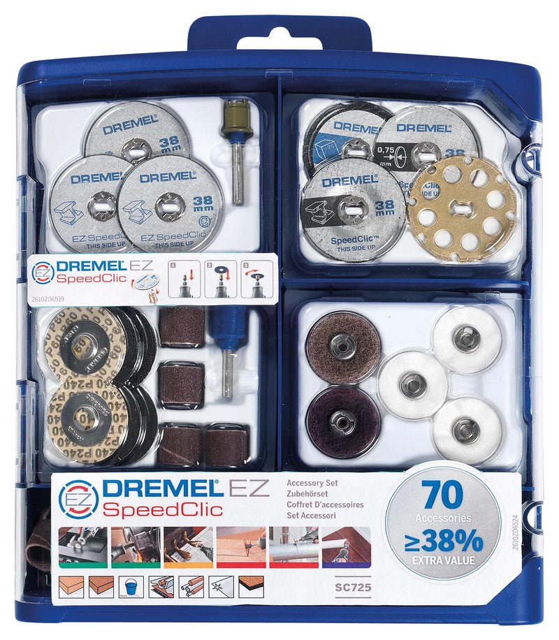 DREMEL 2615E725JA MULTIPURPOSE ACCESSORY SET, 70PCS