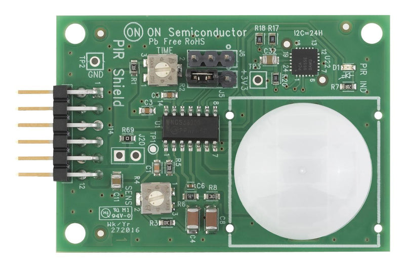 ON SEMICONDUCTOR PIR-GEVB Evaluation Board, PIR (Passive Infrared) Shield, Low Cost Passive Infrared Controlling Applications