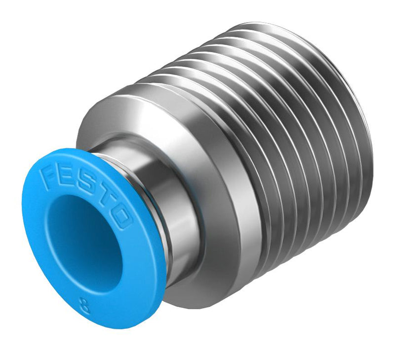 Festo QS-3/8-8-I Pneumatic Fitting Push-In R3/8 14 bar 8 mm Brass QS