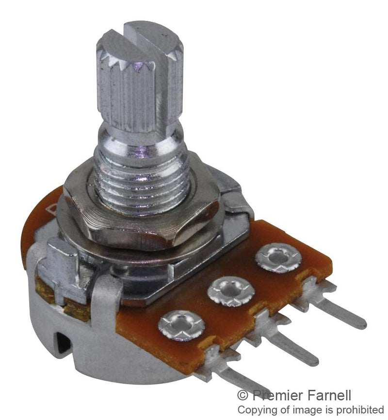 TT Electronics / BI Technologies P160KN-0QD15B10K Rotary Potentiometer 10 Kohm 1 Turns Linear 200 mW &plusmn; 20% P160 Series