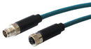 Bulgin Limited PXPTPU12FIM08XFB010PU Sensor Cable Cat6a M12 Plug Receptacle 8 Positions 1 m 3.28 ft Buccaneer X Coding