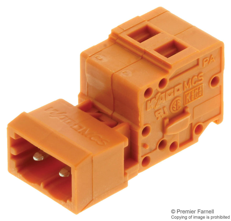 WAGO 231-632 TERMINAL BLOCK, PLUGGABLE, 2 POSITION, 28-12AWG