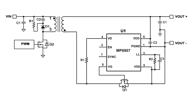 Monolithic Power Systems (MPS) MP6907GJ-P Fast Turn-off Flyback Synchronous Rectifier 4.2V to 35V in TSOT-23-6 New