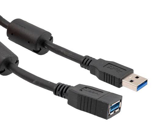 L-COM U3A00090-2M U3A00090-2M USB Cable 3.0 A PLUG-A Rcpt BLK 6.6FT