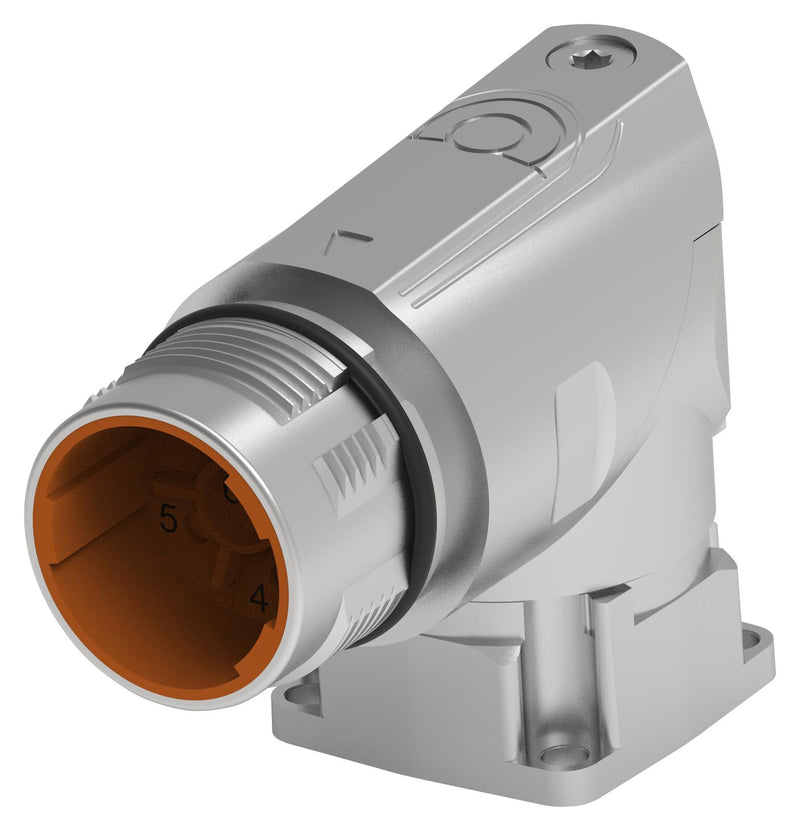 Intercontec - TE Connectivity BEDC106NN00001216000 Circular Connector Speedtec 923 Series Right Angle Flange Mount Receptacle 6 Contacts