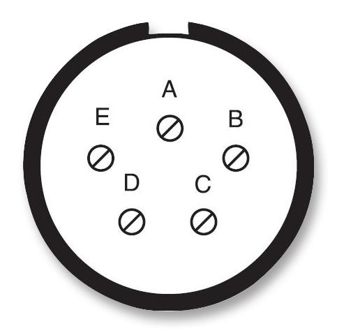 Amphenol Industrial D38999/26FD5PN D38999/26FD5PN Circular Connector MIL-DTL-38999 Series III Straight Plug 5 Contacts Crimp Pin Threaded 15-5