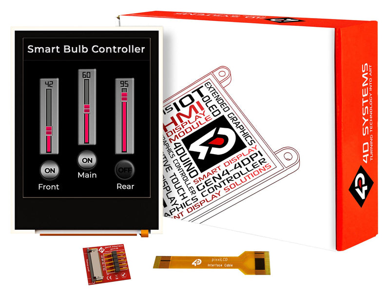 4D Systems PIXXILCD-20P2 PIXXILCD-20P2 HMI Panel LCD TFT Display 500 cd/m2 176 x 220 Pixels 15 Way FPC