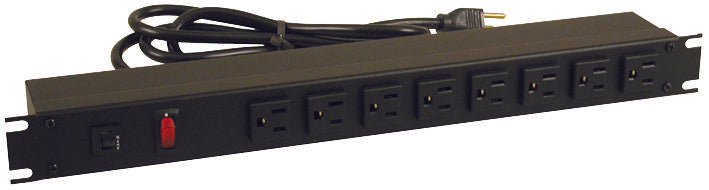 HAMMOND 1582H8A1BK OUTLET STRIP, RACK MOUNT, 8, 15A, 6FT