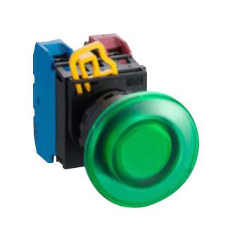 Idec YW1L-M4E10Q4G Industrial Pushbutton Switch YW 22.3 mm SPST-NO Momentary Mushroom Green