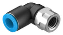 Festo QSLF-1/4-10-B Pneumatic Fitting Push-In L-Fitting G1/4 14 bar 10 mm PBT (Polybutylene Terephthalate) Qslf