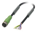 Phoenix Contact SAC-8P- 30-PUR/M 8FS Sensor Cable M8 Receptacle Free End 8 Positions 3 m 9.8 ft