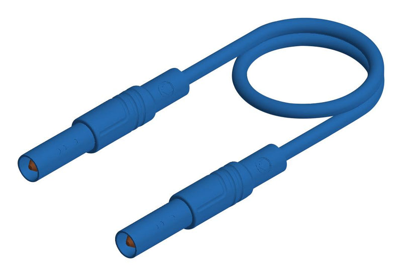 Hirschmann Test and Measurement 934172102 Lead 4mm Banana Plug Shrouded 1 kV 16 A Blue 500 mm