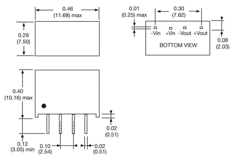 XP Power IL2415S Isolated Through Hole DC/DC Converter ITE 1:1 2 W 1 Output 15 V 132 mA