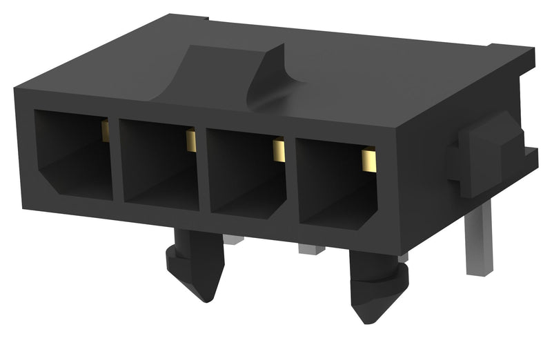 AMP - TE Connectivity 2-1445098-4 2-1445098-4 Pin Header Wire-to-Board 3 mm 1 Rows 4 Contacts Through Hole Right Angle Micro MATE-N-LOK