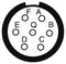 Amphenol LTD D38999/20FB99PN-LC D38999/20FB99PN-LC Circular Connector MIL-DTL-38999 Series III Wall Mount Receptacle 7 Contacts