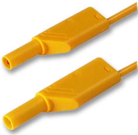 HIRSCHMANN TEST AND MEASUREMENT 934068103 Test Lead, 4mm Banana Plug to 4mm Banana Plug, Yellow, 1 kV, 16 A, 500 mm