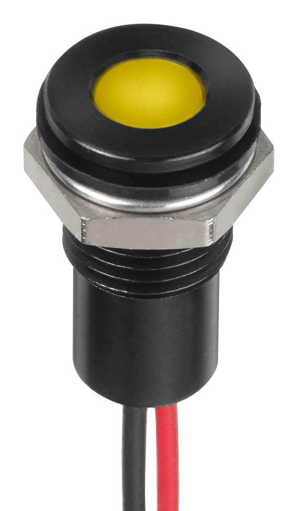 Apem Q6F5BXXHY02E LED Panel Mount Indicator Yellow 2 V 6 mm 20 mA 140 mcd IP67