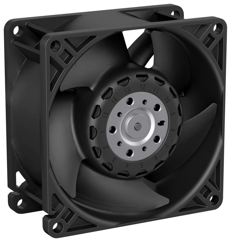 EBM-PAPST AF80-00130 12V P/2 16.500 DC Axial Fan 12 V Square 80 mm 38 Ball Bearing 126.5 CFM