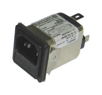 TE Connectivity 6609117-6 IEC Filter 0.101 &micro;F 250 VAC Standard 6 A Quick Connect 930 &micro;H