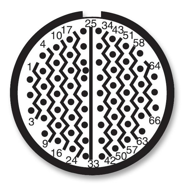 Amphenol Aerospace D38999/26KF35BA D38999/26KF35BA Circular Connector MIL-DTL-38999 Series III Straight Plug 66 Contacts