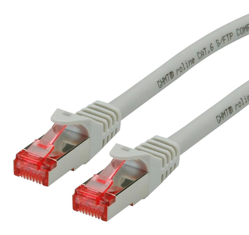 Roline 21.15.2606 Ethernet Cable S/FTP Cat6 7.5 m 24.6 ft RJ45 Plug to Grey