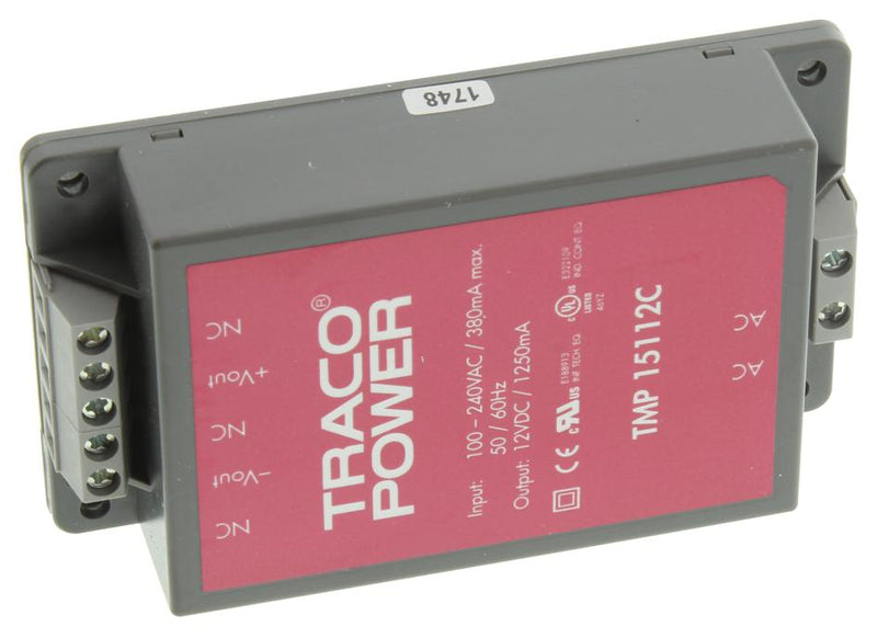 Traco Power TMP 15112C TMP 15112C AC/DC Enclosed Supply (PSU) ITE 1 Outputs 15 W 12 V 1.25 A