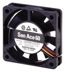 Sanyo Denki 109P0612H702 DC Axial Fan 12 V Square 60 mm 15 Ball Bearing 14.1 CFM