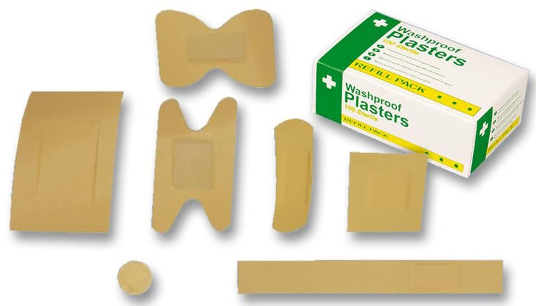 SAFETY FIRST AID GROUP D9010 PACK, PLASTER, WASHPROOF, PK100