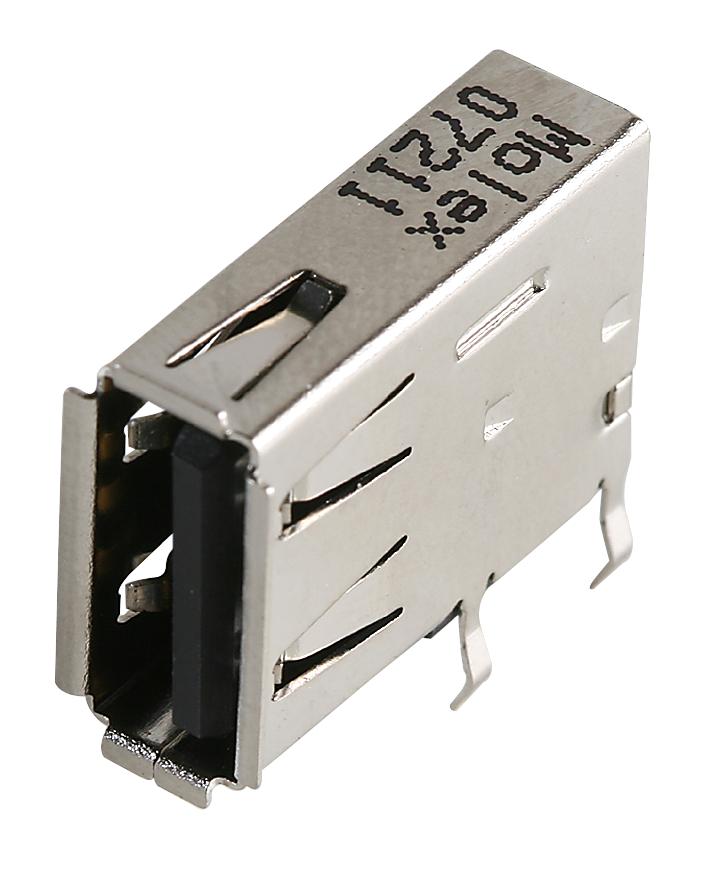 Molex 48204-0001 USB Connector Type A 2.0 Receptacle 4 Ways Through Hole Mount Right Angle