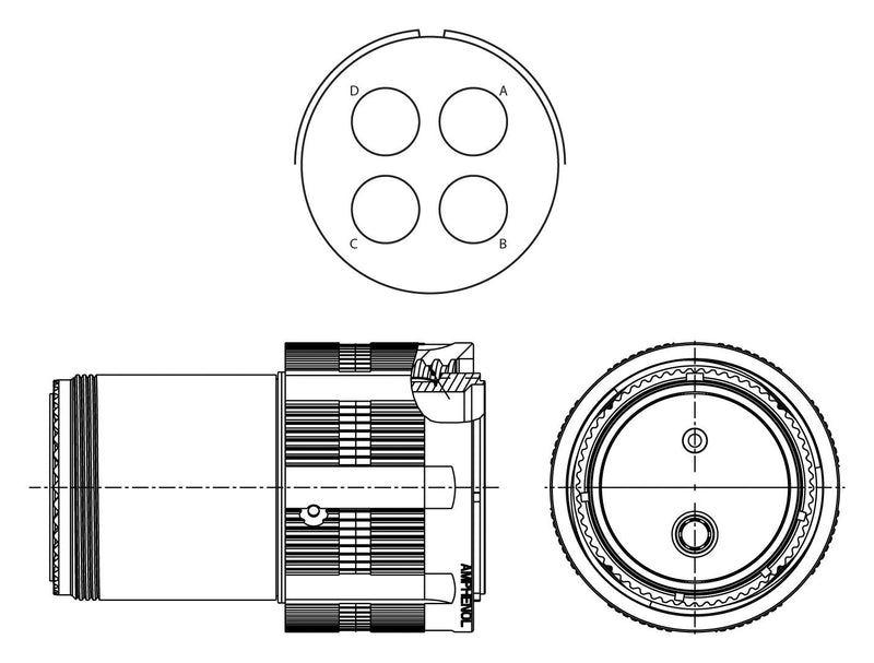 Amphenol Aerospace TVM06DS-37-17T Circular Conn Plug 37-17 4POS