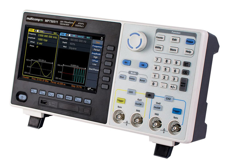 Multicomp PRO MP750511 2-Channel Arbitrary Waveform Generator 60MHz