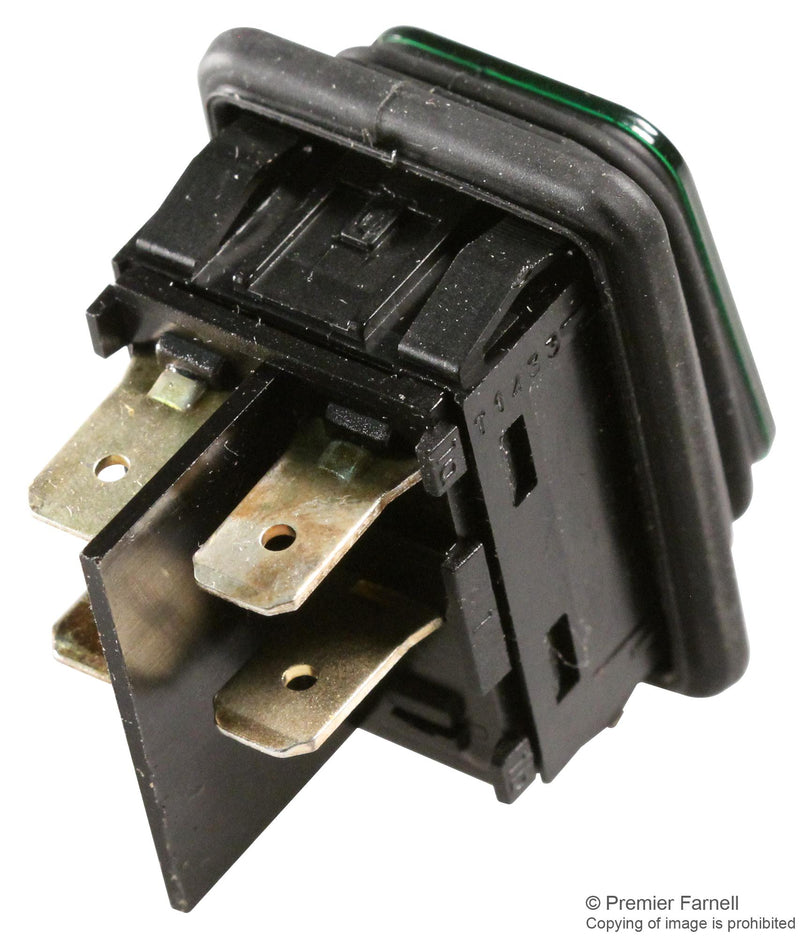 Marquardt 1935.3118 Rocker Switch Off-On Dpst Illuminated Panel Mount Green 1930