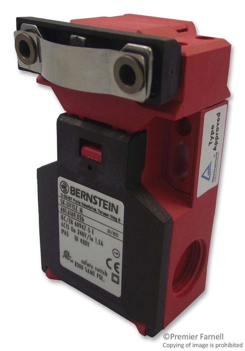 BERNSTEIN 601.6169.026 Safety Interlock Switch, Plastic Bodied, ENK Series, DPST-NC, SPST-NO, Screw, 400 V, 6 A