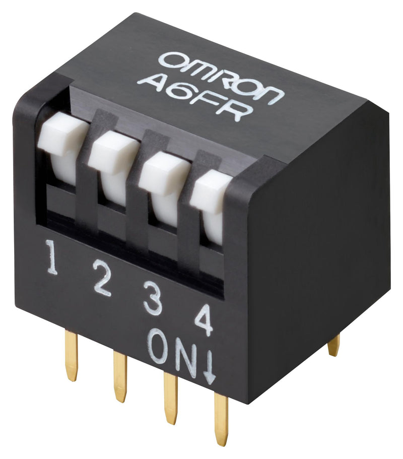 Omron Electronic Components A6FR-6101 DIP / SIP Switch Short Actuator 6 Circuits SPST-NO Through Hole A6FR Series 24 V