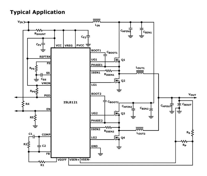 Renesas ISL8121IRZ PWM Controller 2 MHz QFN-24 4.9 V to 5.5