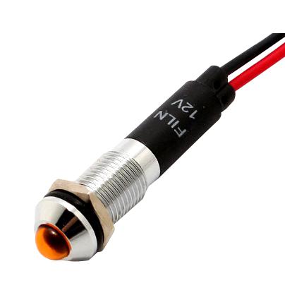 Mallory FL1M-8SW-1-Y12V LED YEL 8MM NUT 12VAC/DC STK &pound; 99AC2465