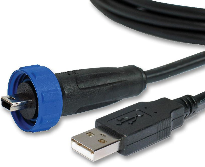 Bulgin Limited PX0441/2M00 PX0441/2M00 USB Cable Type A Plug to Mini B 2 m 6.6 ft 2.0 Black